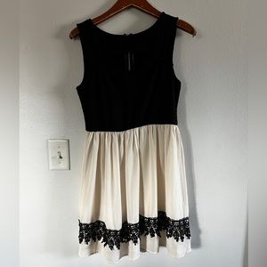 White and black formal dress